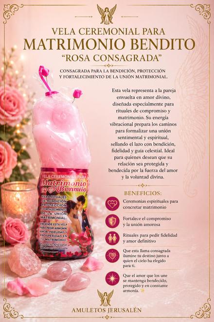 Vela Ceremonial para Matrimonio Bendito 